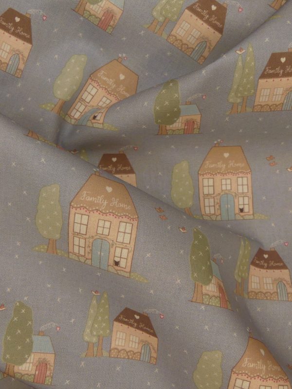 Tissu motif maison