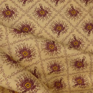 Tissu motif  fleur violette