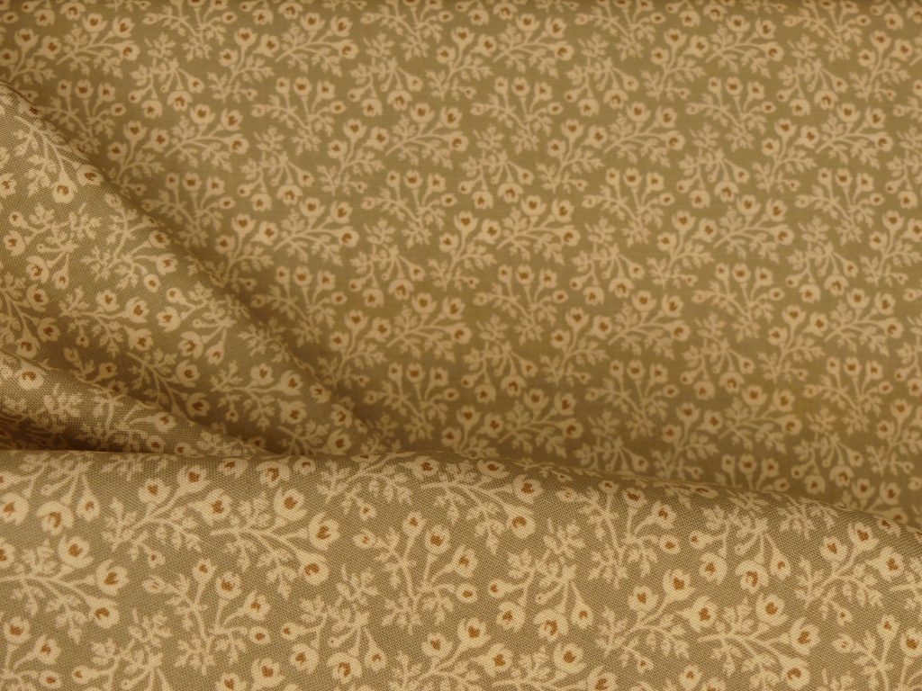 Tissu motif fleur beige