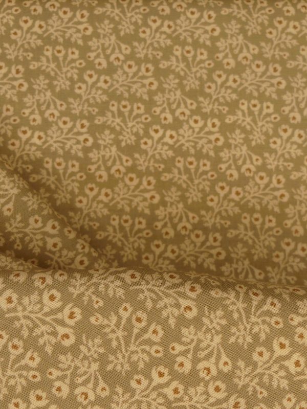 Tissu motif fleur beige