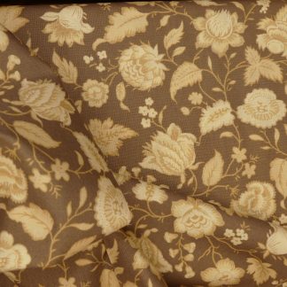 Tissu motif fleur beige