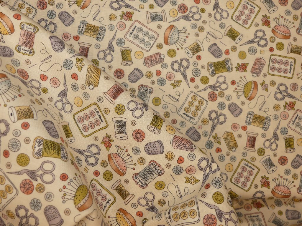 Tissu motif mercerie