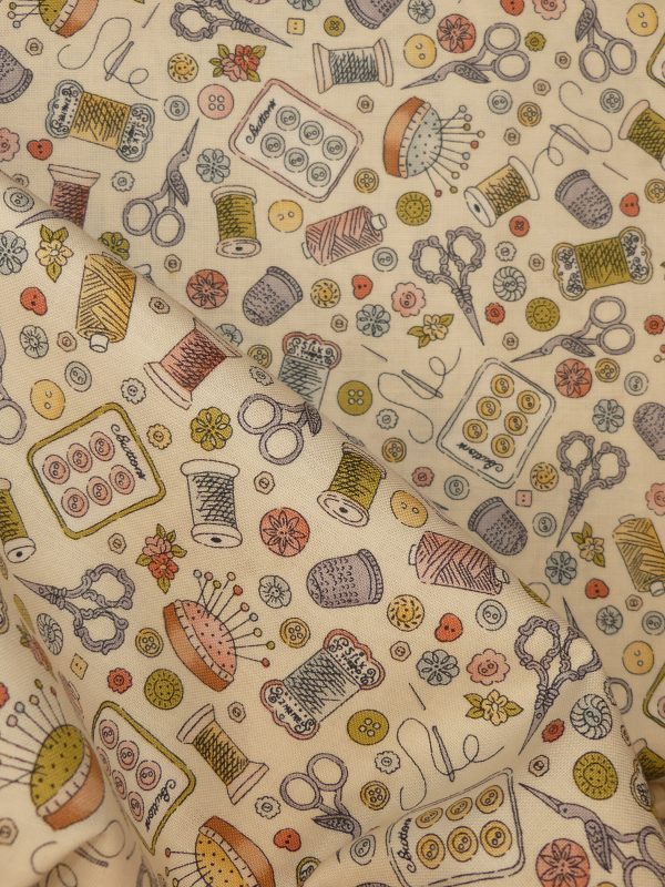 Tissu motif mercerie