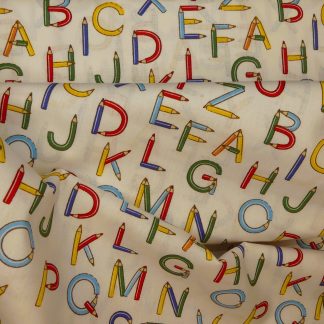 Tissu motif alphabet