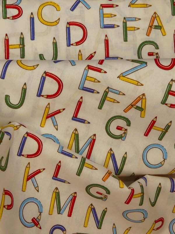 Tissu motif alphabet