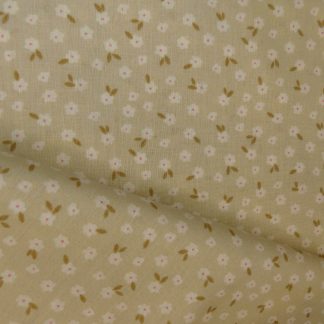 Tissu motif fleurs beige