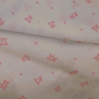 Tissu motif ours rose