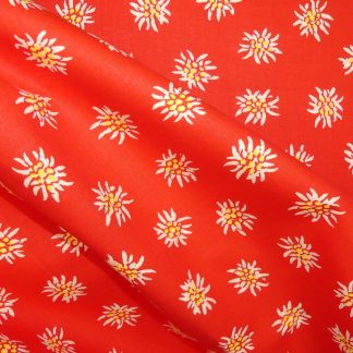Tissu edelweiss rouge