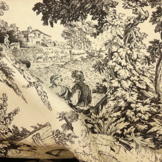 Tissu toile de Jouy noire