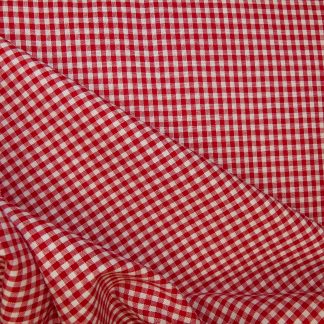 Tissu vichy rouge et blanc