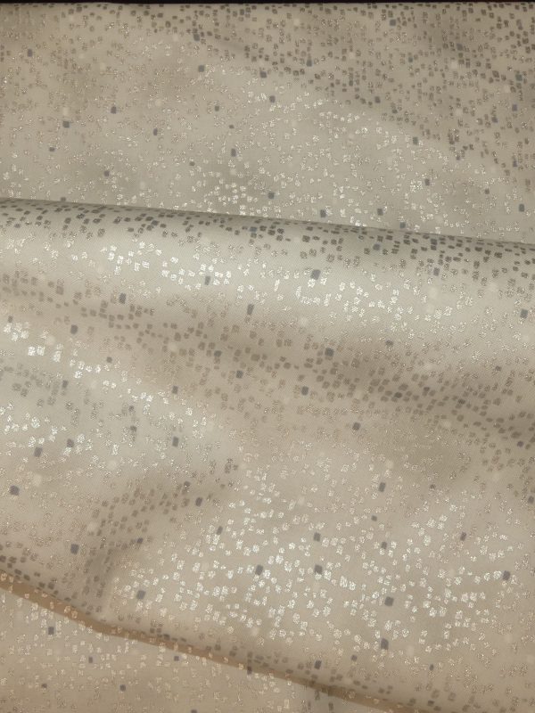 Tissu pois argenté