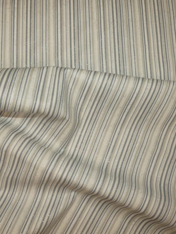 Tissu rayure argentée