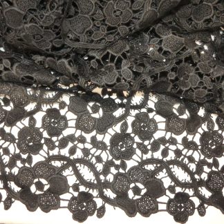 Tissu dentelle noire
