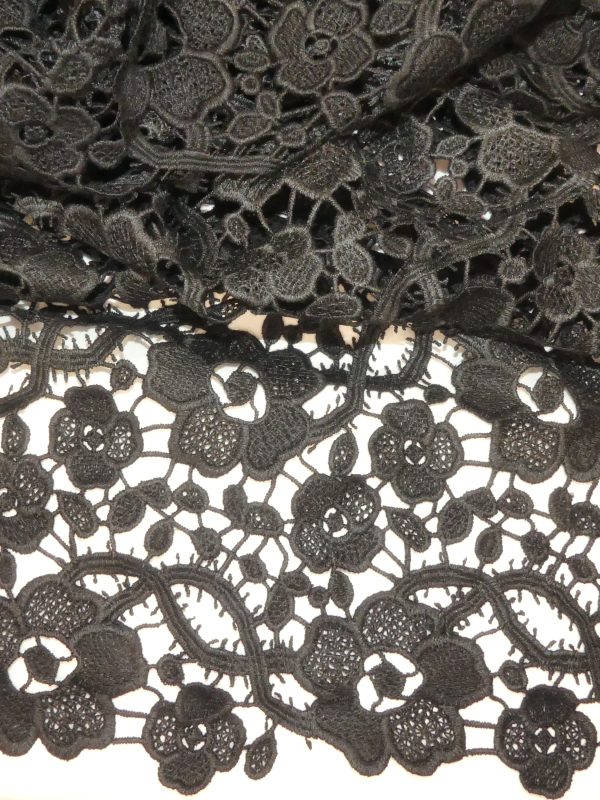 Tissu dentelle noire
