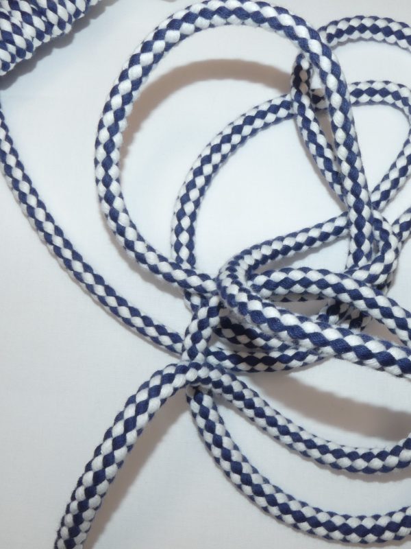 Cordelette marine/blanc