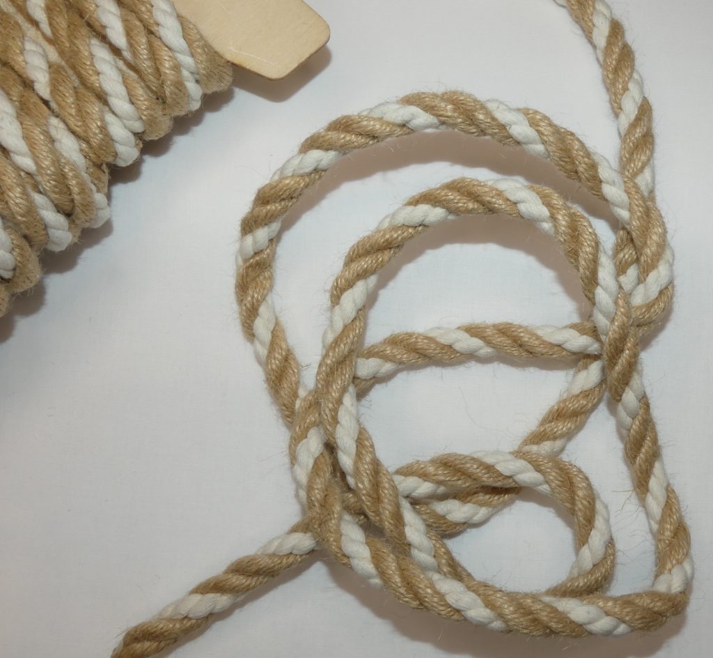 Cordelette lin ficelle/blanc