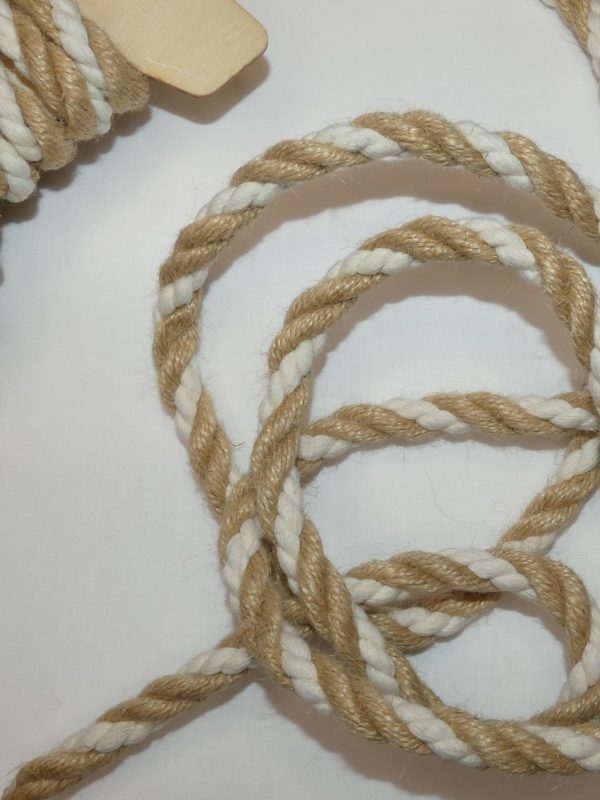 Cordelette lin ficelle/blanc